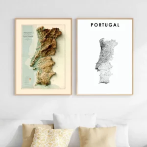 Affiche de la carte du Portugal