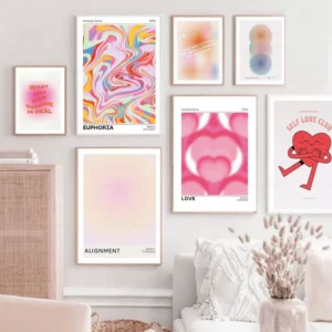 Affiche murale abstraite d'aura dégradée, spirituelle divine, image esthétique