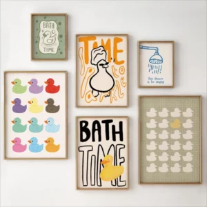 Affiche drôle et mignonne pour votre salle de bain, canard, douche