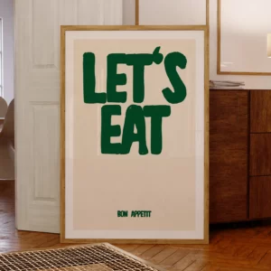 Affiche pour cuisine Lets Eat et bon appétit