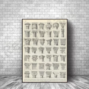 Affiche d'archéologie historique, architecture antique