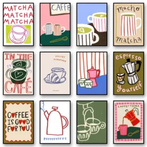 Affiches de café expresso Latte, cuisine, café, tendance