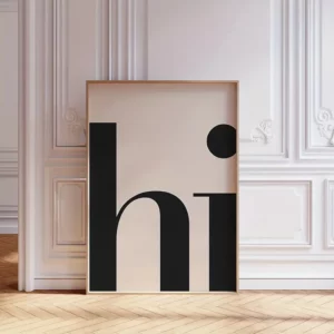 Affiche minimaliste de Salut an anglais