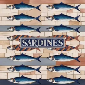 Affiche Vintage de sardine, boite de sardines