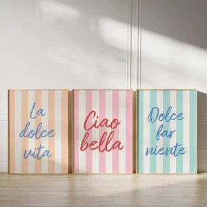 Affiche de message en italien Ciao Bella, La Dolce Vita