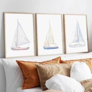 Affiches aquarelle de voiliers, pour apporter de la douceur
