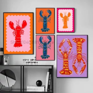 Affiche d'un homard coloré