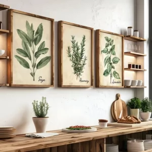 Ensemble de 3 pièces représentant des feuille de plantes