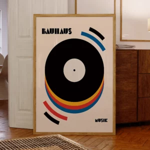 Affiche abstraite de Bauhaus vinyle disque