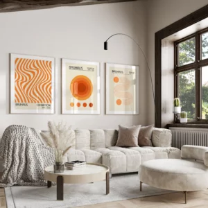 Affiche de Bauhaus Vintage Orange et Beige