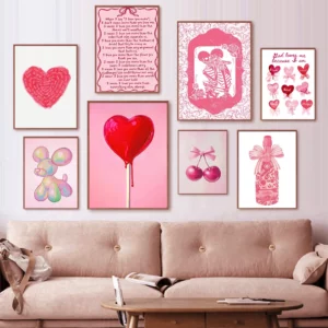 Affiche pleine d'amour, de déclaration d'amour, couple, rouge, cœur