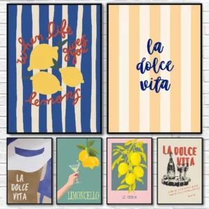 Affiche imprimé La Dolce Vita et citron