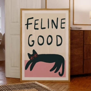 Affiche murale chat noir Feline
