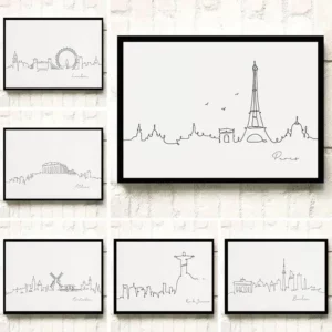 Affiche de lignes abstraites d'architecture urbaine