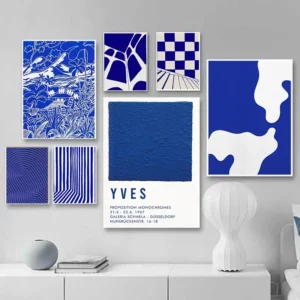 Affiche sur toile de peinture bleue abstraite