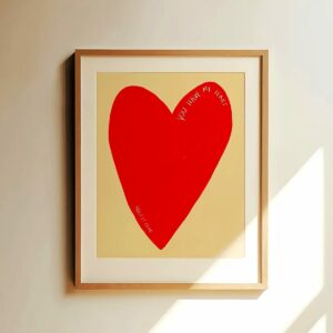 Affiche Rouge Tu As Mon Cœur - Art Mural Rétro Moderne