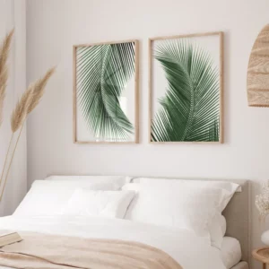 Affiches de feuilles de palmier tropicales, plantes vertes, nature morte