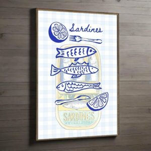 Affiche Sardines – Décoration Murale Cuisine & Style Bord de Mer