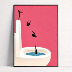 Affiche Humour WC – Décoration Murale Moderne & Originale pour Toilettes