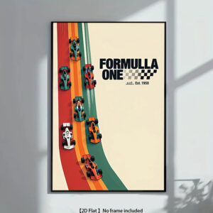 Affiche Formule 1 Vintage – Poster Rétro Racing pour Décoration Murale