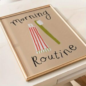 Affiche Morning Routine – Décoration Murale Moderne & Minimaliste pour Salle de Bain