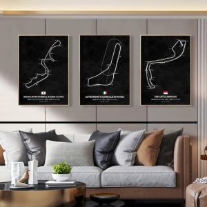 Affiche Circuits F1 – Suzuka, Monza et Monaco | Décoration Murale Motorsport Premium
