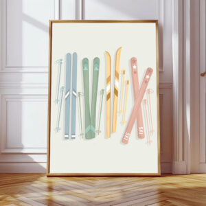 Affiche Ski Vintage – Décoration Murale Hiver & Sports de Montagne