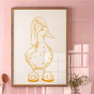 Affiche Canard Humour – Décoration Murale Fun pour Salle de Bain & WC