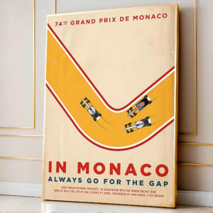 Affiche Vintage Grand Prix de Monaco – Poster Course Automobile Rétro F1