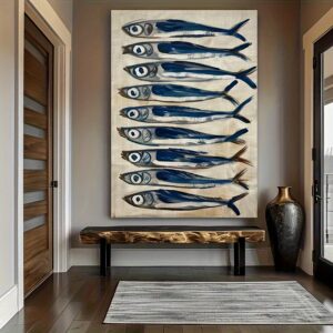 Affiche Poissons Bleus – Décoration Murale Moderne & Style Méditerranéen
