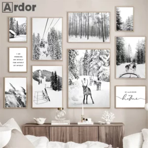 Affiches murales hiver et montagne – Ambiance nordique et cocooning