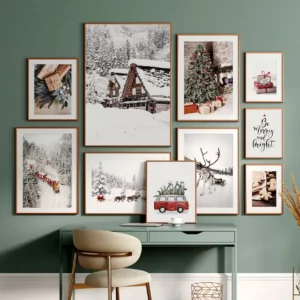 Affiches de Chalet, Rennes et Train de Noël