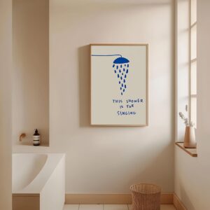Affiche Salle de Bain Humoristique – This Shower Is for Singing | Décoration Murale Moderne