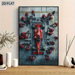 Affiche Ferrari F1 Pit Stop – Art Mural Course Automobile & Formule 1