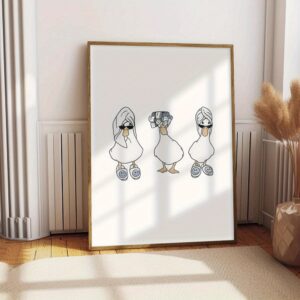 Affiche Canards Salle de Bain – Décoration Murale Humour & Bien-Être