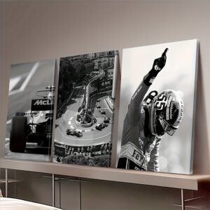 Affiche Triptyque Formule 1 – Pilote, Circuit & Monoplace | Déco Motorsport Premium