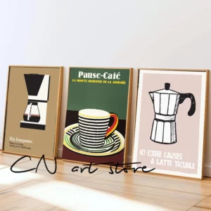 Affiche murale collection café graphique – poster déco moderne cuisine