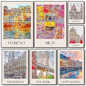Affiches de villes iconiques – Posters urbains artistiques pour une décoration inspirée