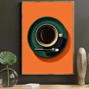 Affiche murale café graphique vintage – poster déco chaleureux pour cuisine