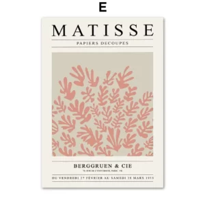 Affiche murale typographique lieu en lettres noires sur fond clair minimaliste Matisse Yayoi Kusama - 5