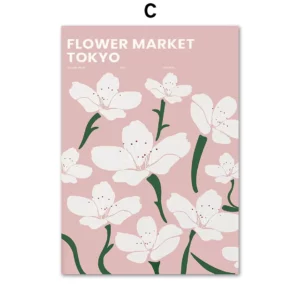 Affiche murale typographique lieu en lettres noires sur fond clair minimaliste Matisse Yayoi Kusama - 1