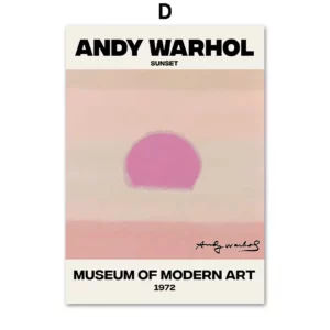 Affiche murale typographique lieu en lettres noires sur fond clair minimaliste Matisse Yayoi Kusama - 4