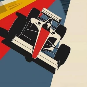 Affiche murale voitures de course Formula 1 et circuit style graphique moderne - 11