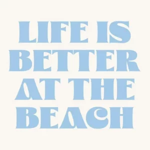 Affiche murale texte plage et coquillages style illustration graphique - P19