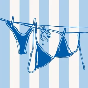 Affiche murale texte plage et coquillages style illustration graphique - P22