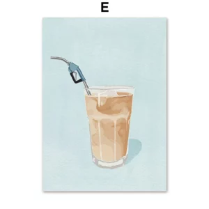 Affiche murale illustration femme de dos sur fond rayures graphiques - E