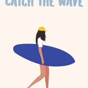 Affiche murale texte plage et coquillages style illustration graphique - P10