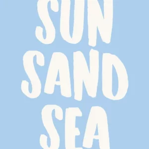 Affiche murale texte plage et coquillages style illustration graphique - P33