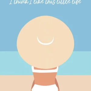 Affiche murale texte plage et coquillages style illustration graphique - P31