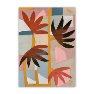 Affiche murale illustration femme inversée texte rouge style graphique - P